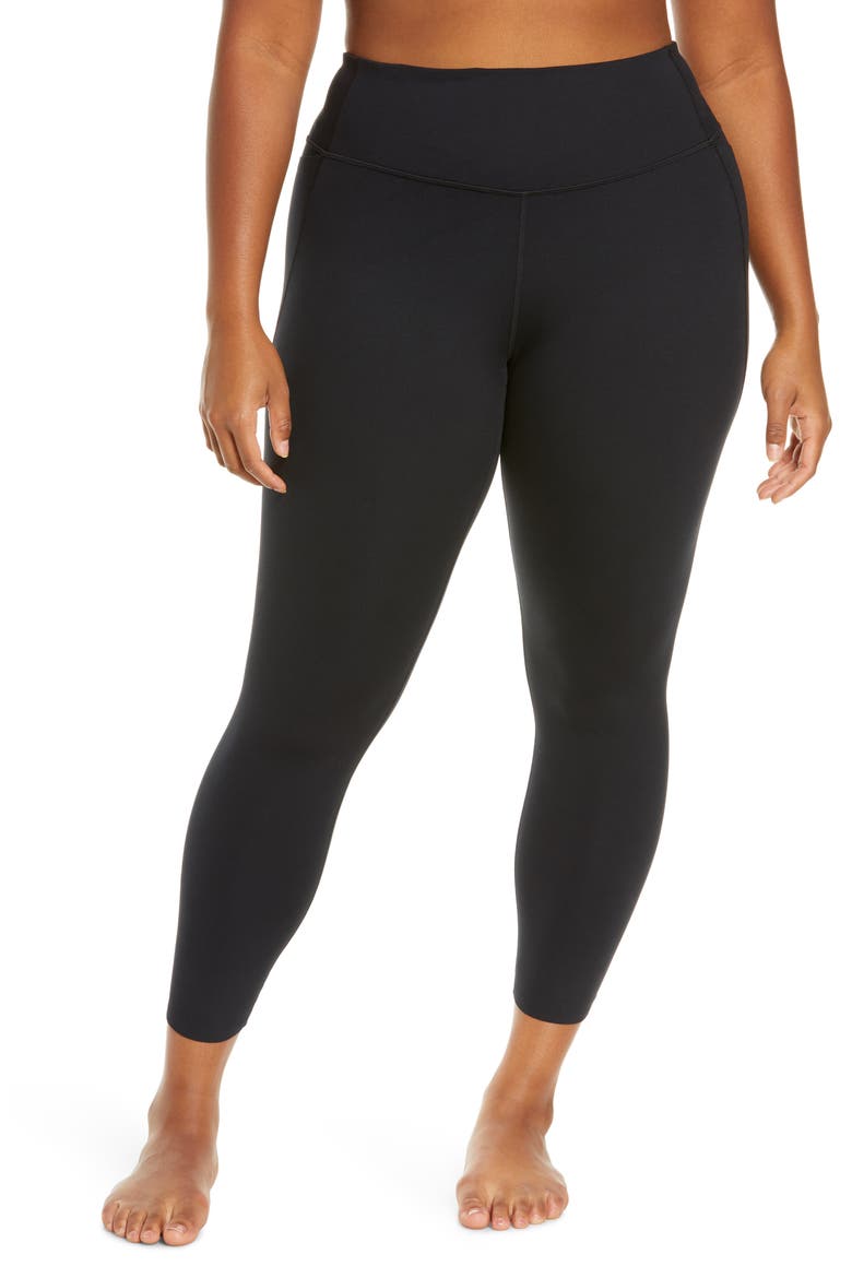 Studio Lite High Waist Pocket 7/8 Leggings, Main, color, BLACK