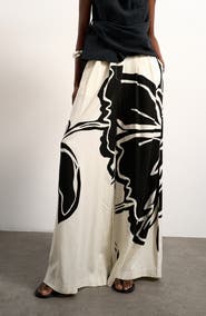 Topshop Floral Placement Palazzo Pants