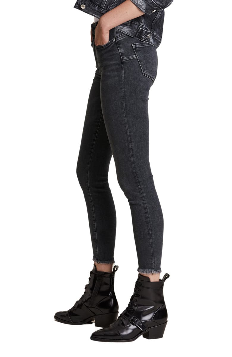 AllSaints Miller Push-Up Raw Hem Ankle Skinny Jeans, Alternate, color, 