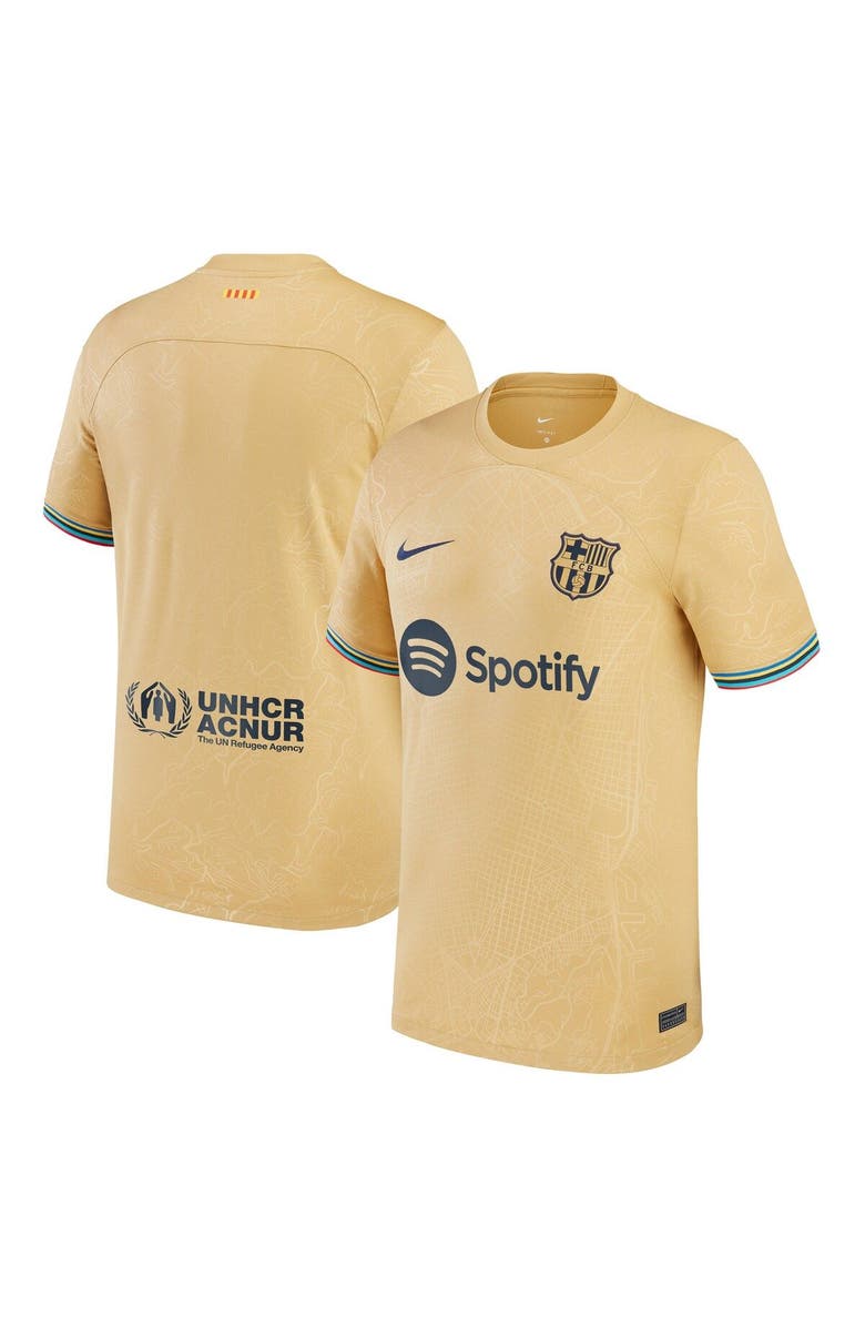 Nike Men's Nike Yellow Barcelona 2022/23 Away Replica Blank Jersey, Main, color,