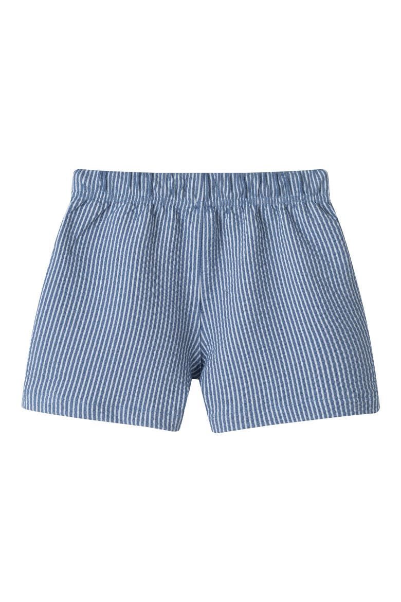 Kids' Stripe Seersucker Drawstring Shorts, Alternate, color, NAVY STRIPE/BLACK