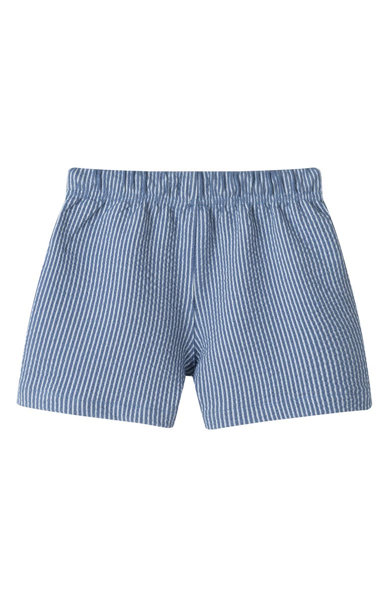 Andy & Evan Kids' Stripe Seersucker Drawstring Shorts, Alternate, color, Navy Stripe/Black