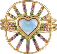 EDEN PRESLEY Opal Heart & Sapphire Nesting Rings