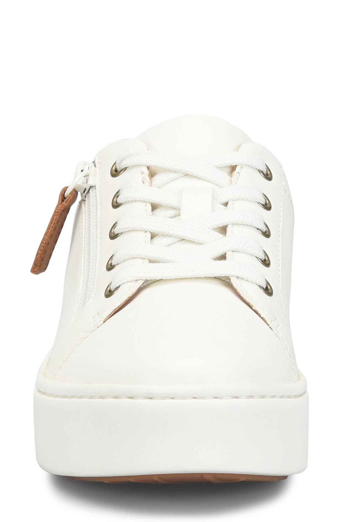 Moxie Zip Sneaker, Alternate, color, CREAM WHITE LEATHER
