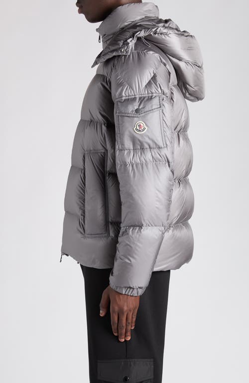 Moncler Couyere Short Down Jacket With Hood In Gray