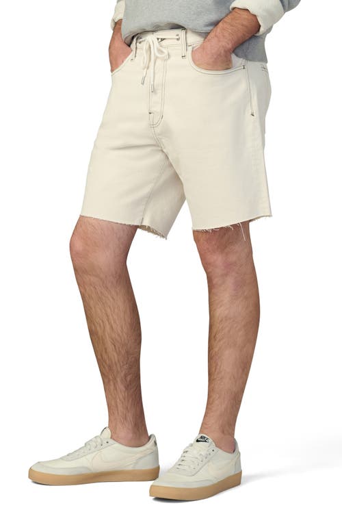 Joe's Raw Hem Drawstring Waist Denim Shorts In Ecru