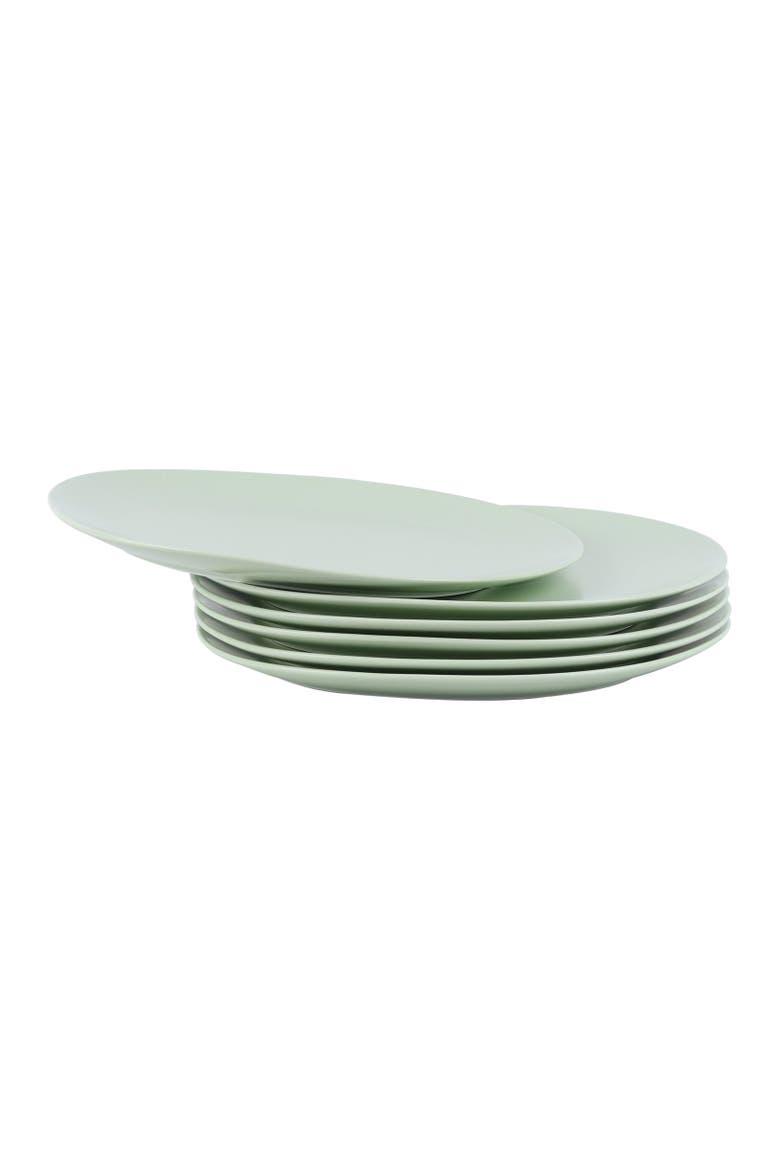 Delilah Porcelain 6-Piece Dinner Plate Set, Alternate, color, Lime Green