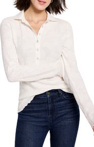 NIC+ZOE Collared Lace Jacquard Knit Top