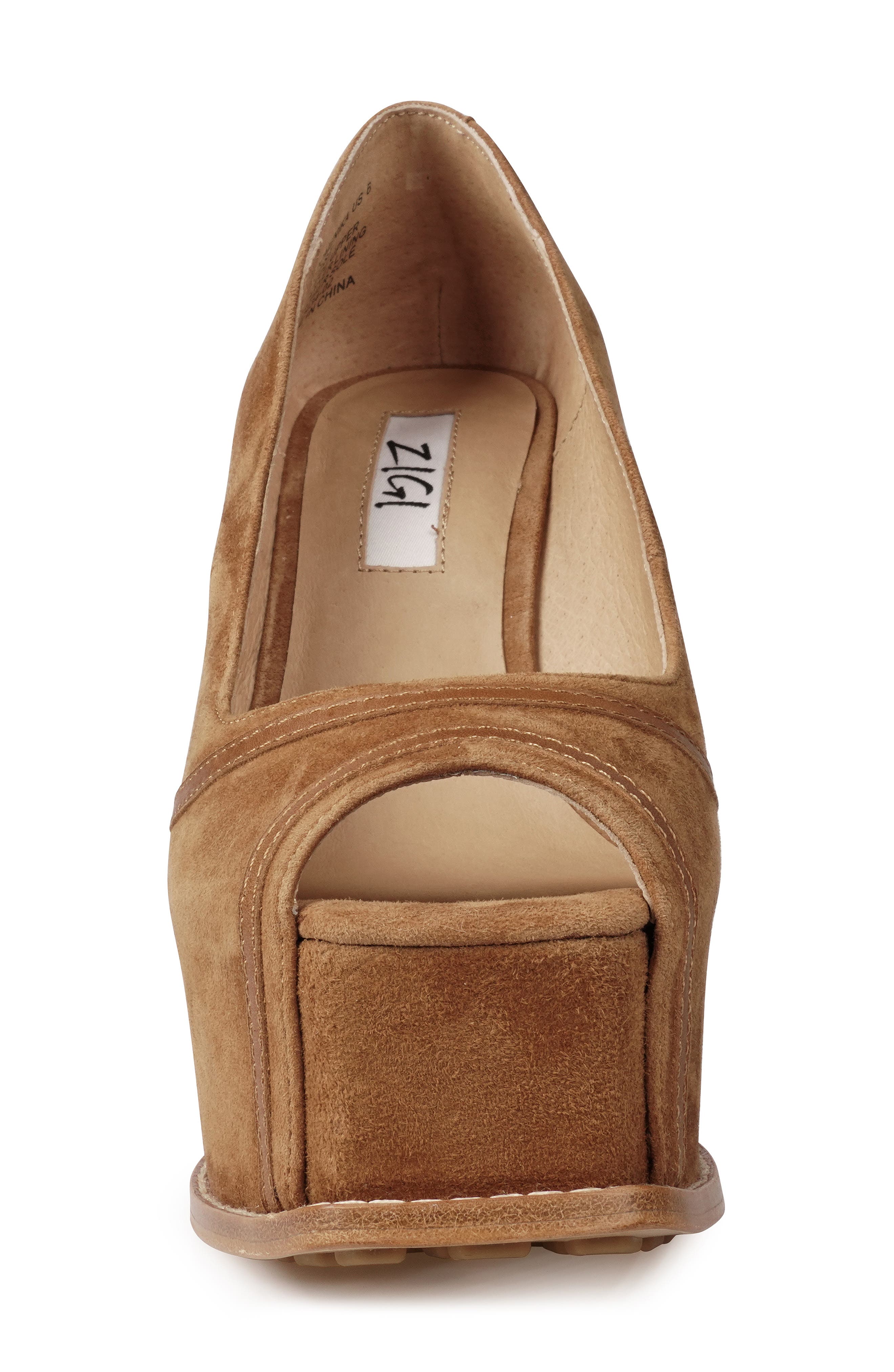 Domenika Peep Toe Platform Wedge Sandal, Alternate, color, TOBACCO SD