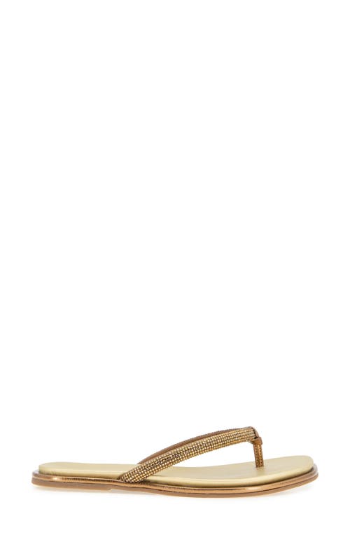 Reaction Kenneth Cole Wynwood Crystal Strap Flip Flop In Bronze