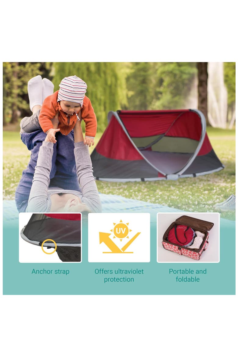 PeaPod Travel Bad, Alternate, color, CRANBERRY