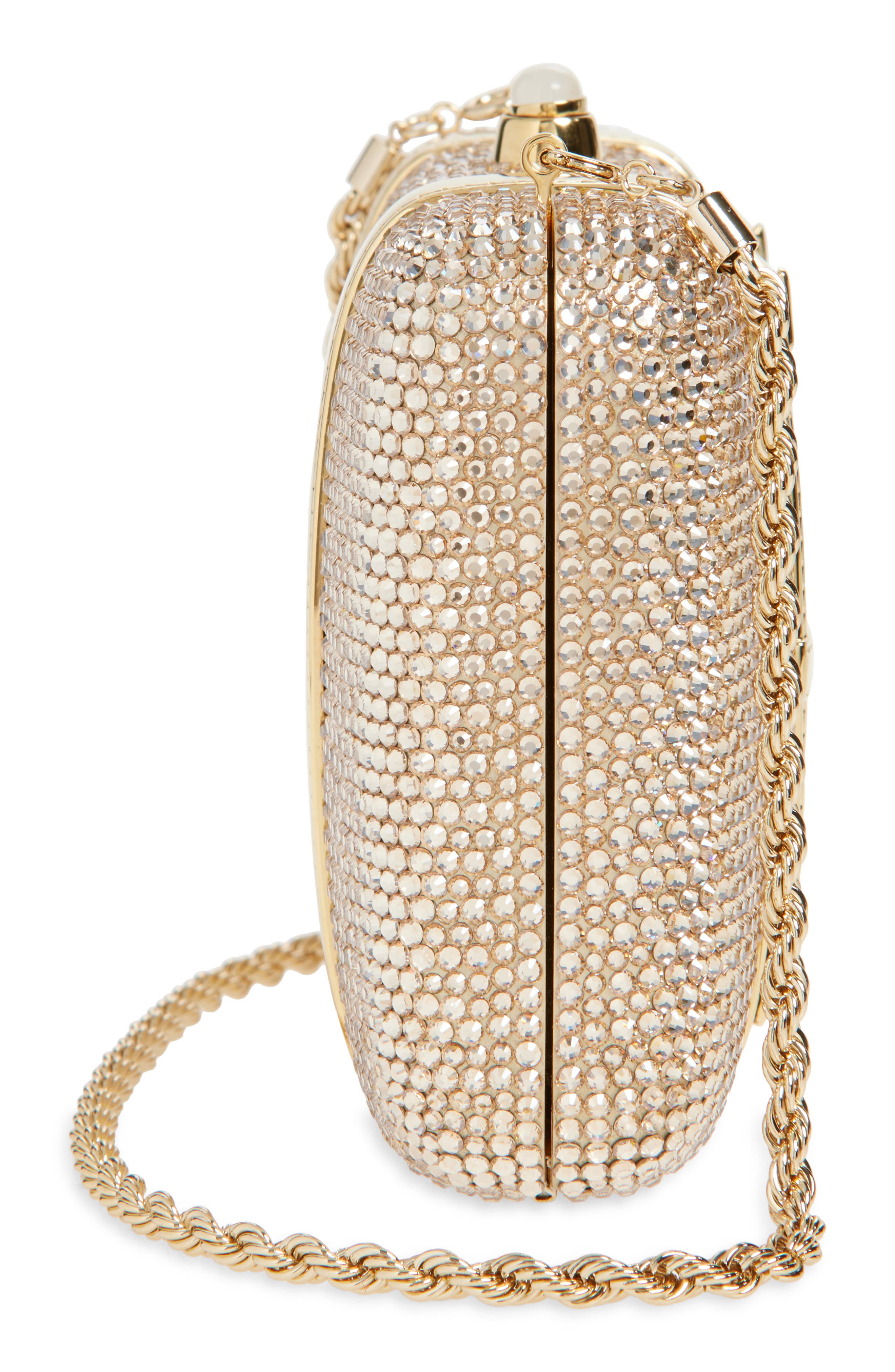 JUDITH LEIBER COUTURE Valise Crystal Clutch, Alternate, color, Champagne Prosecco