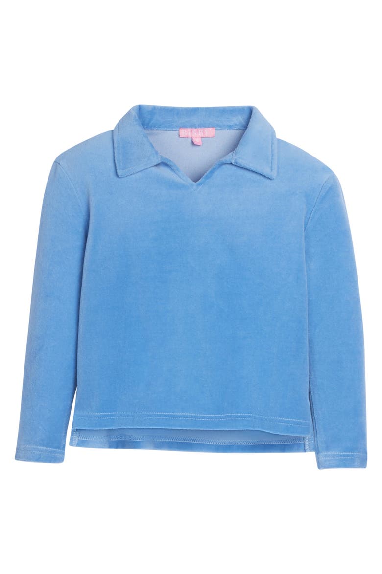 Kids' Velour Polo Pullover, Main, color, French Blue
