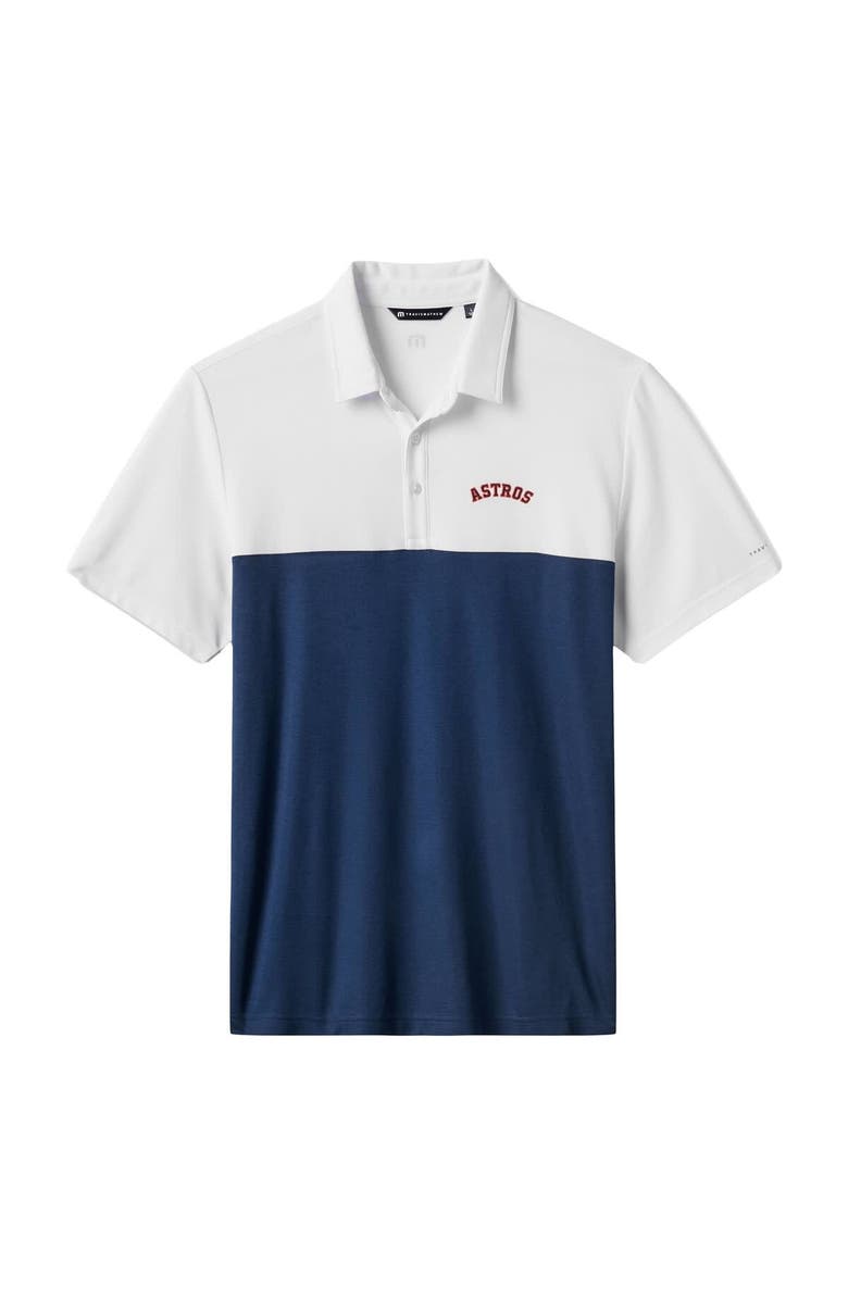 TravisMathew Men's TravisMathew White/Navy Houston Astros Home Run Leader Tri-Blend Polo, Alternate, color, White
