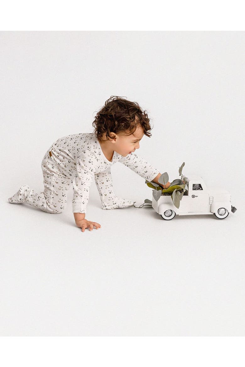 Unisex Baby and Toddler Ribbed Cotton Footie, Alternate, color, Winter White