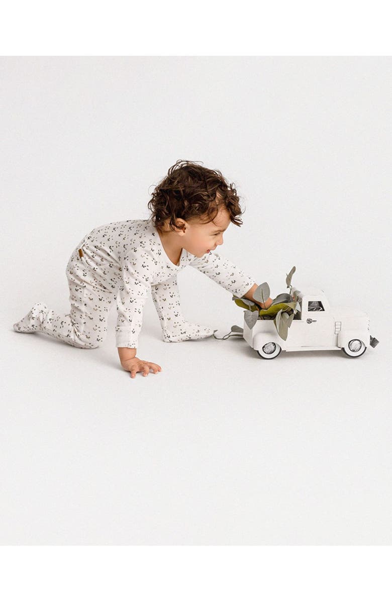 MiniMoi Unisex Baby and Toddler Ribbed Cotton Footie, Alternate, color, Winter White