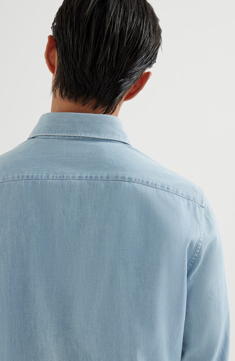 Brunello Cucinelli Lightweight denim shirt, Alternate, color, Light Blue Denim
