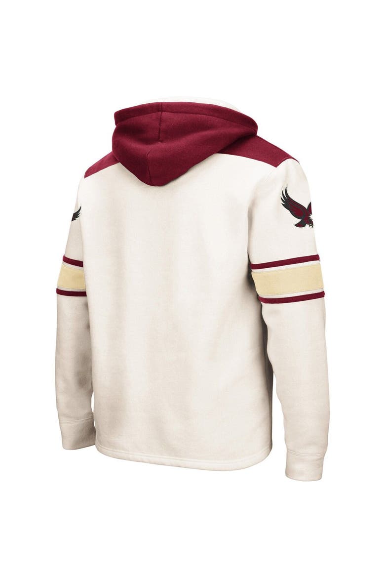 Men's Colosseum Cream Boston College Eagles 2.0 Lace-Up Pullover Hoodie, Alternate, color, Cream