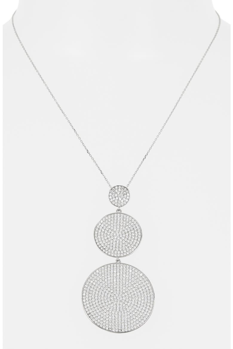 CZ Graduating Pendant Necklace, Alternate, color, WHITE