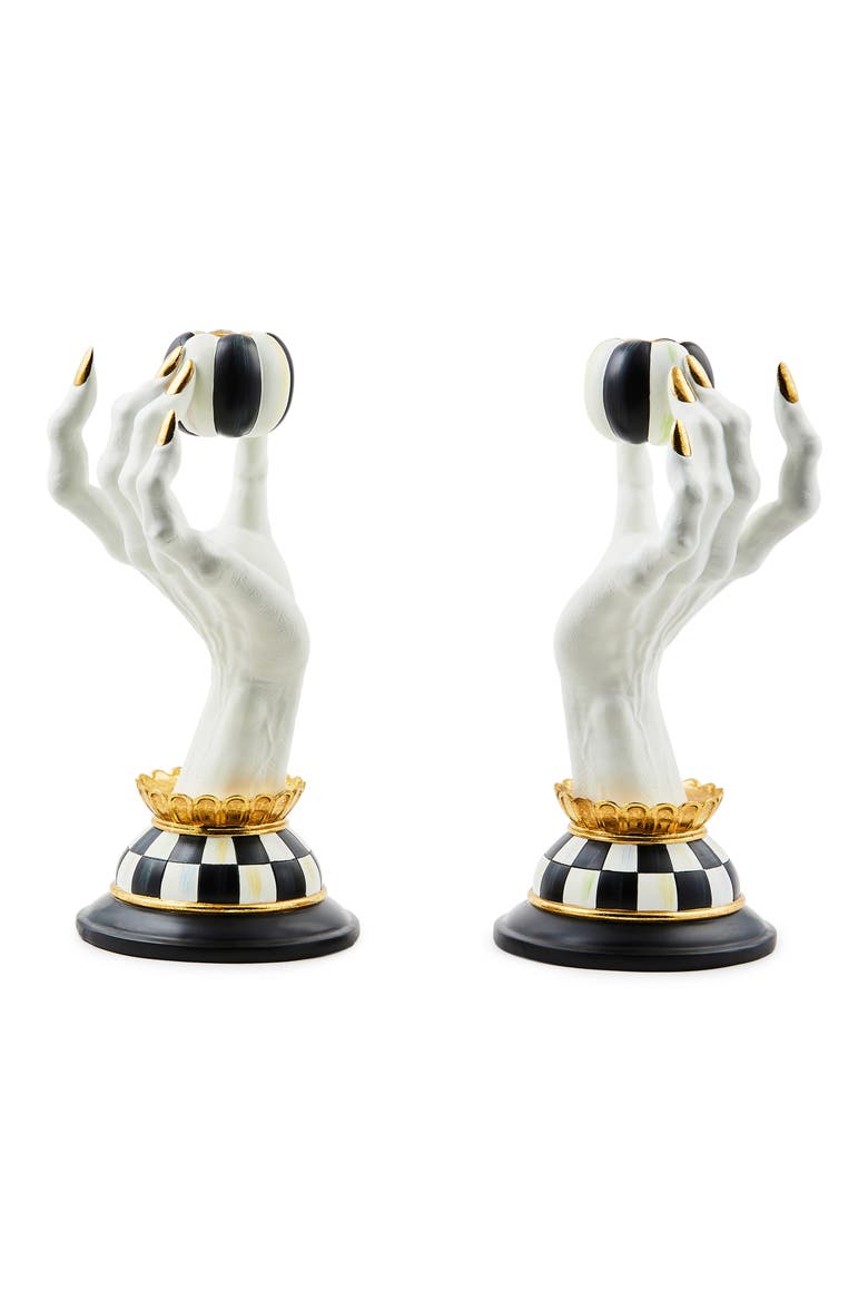 Haunted House Spooky Hand Candle Holder, Alternate, color, WHITE