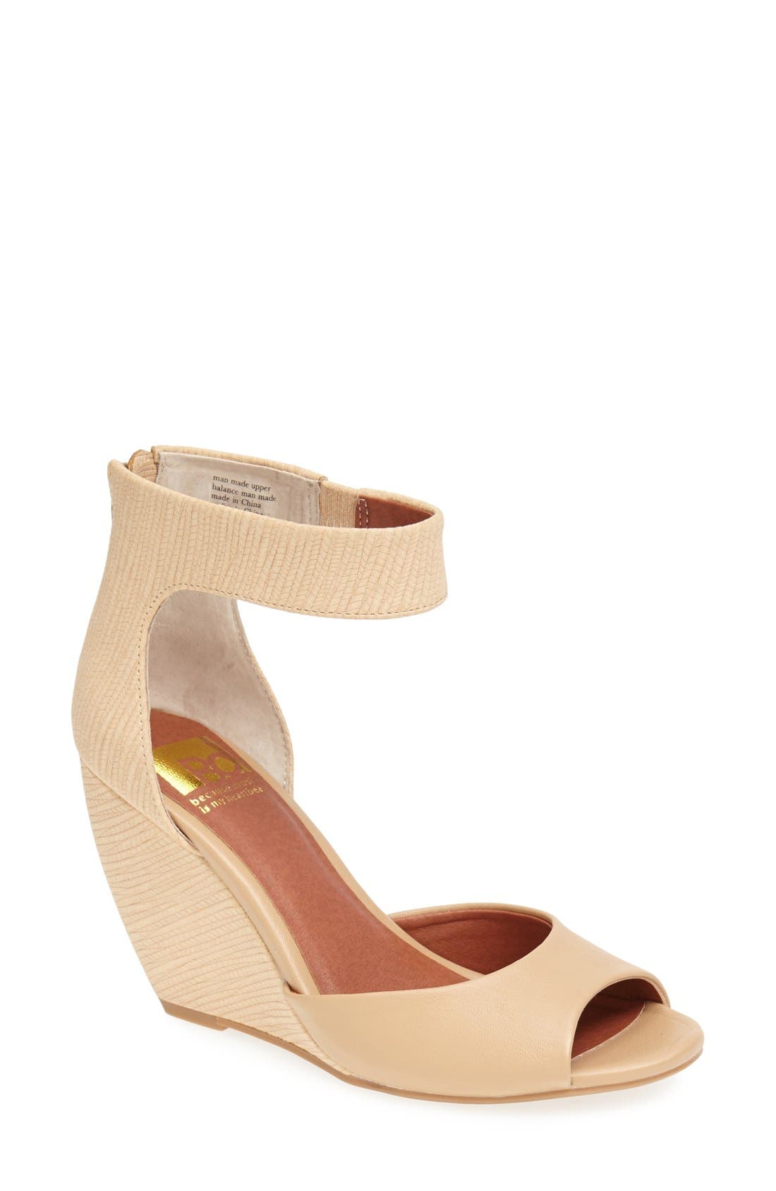 'Deep Down' Wedge Sandal, Main, color, VACCHETTA/ VACCHETTA EXOTIC