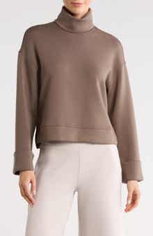 SPANX® Cuffed Sleeve Crop Turtleneck Sweatshirt