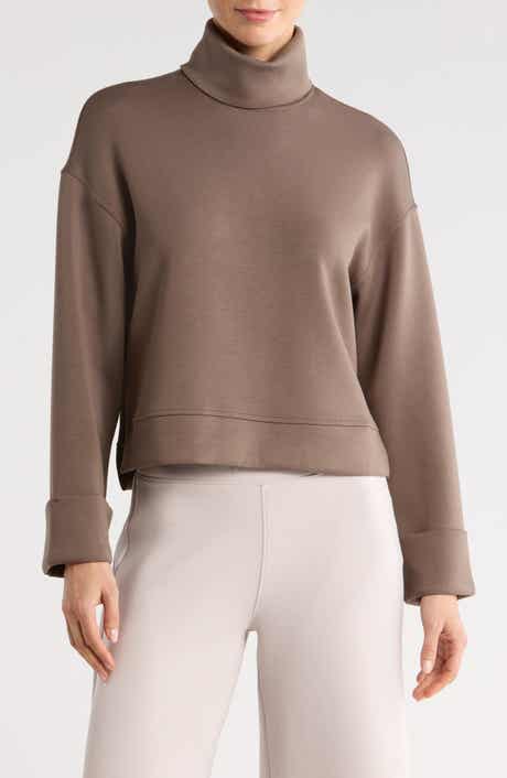 SPANX® Cuffed Sleeve Crop Turtleneck Sweatshirt