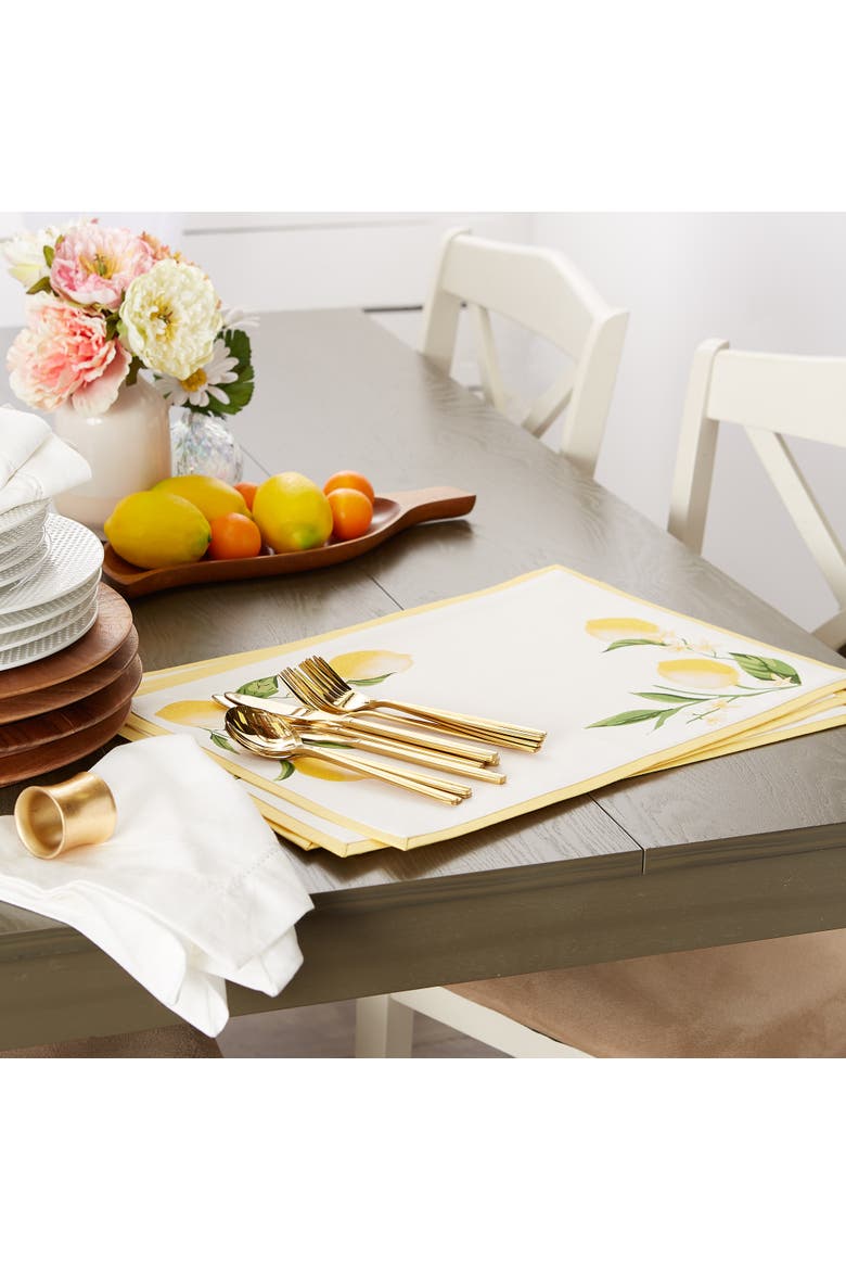 Lemon Bliss Printed Placemat Set/6, Alternate, color, Lemon Bliss