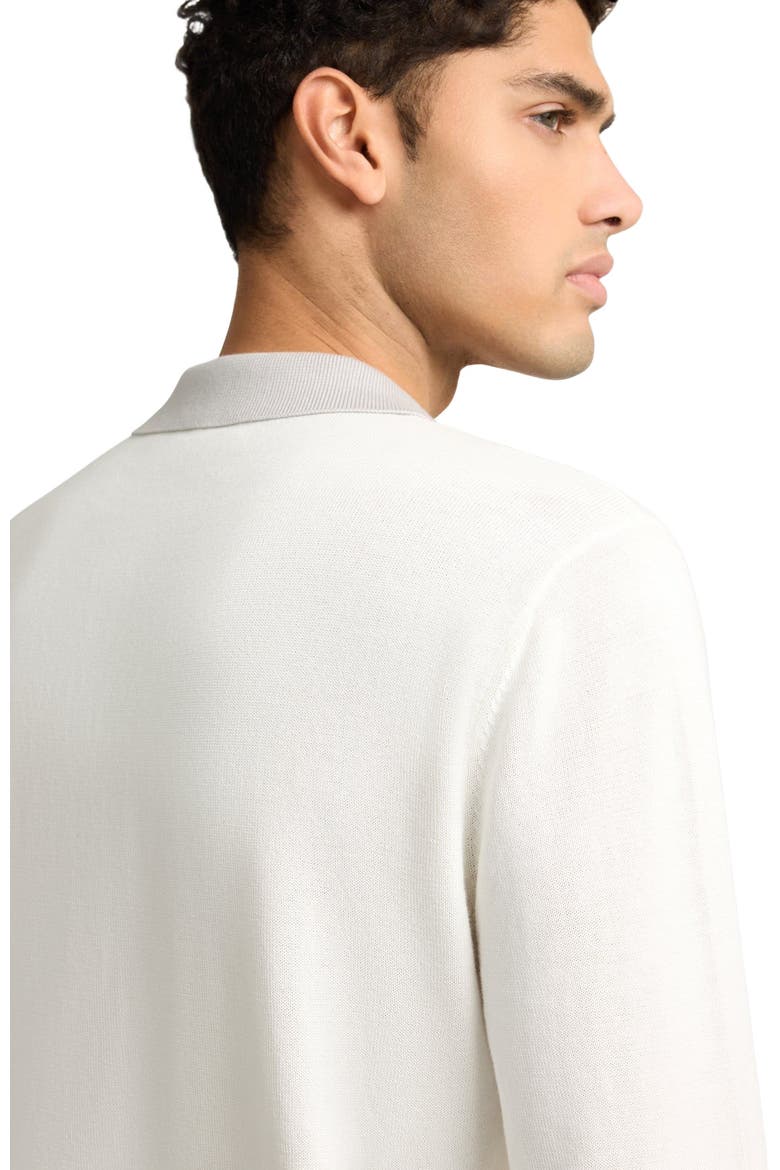 Cotton Knit Long Sleeve Polo Sweatshirt, Alternate, color, QUIET GREY/WHTE