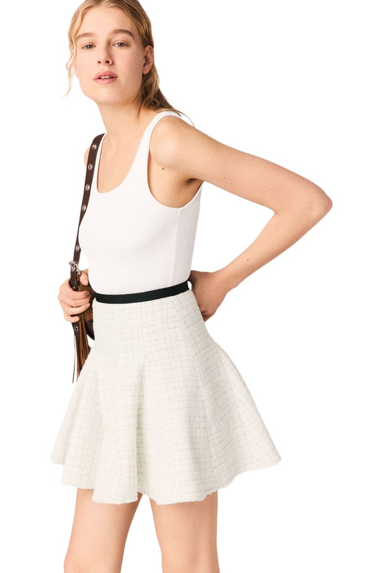 2-in-1 tweed dress, Alternate, color, Ecru