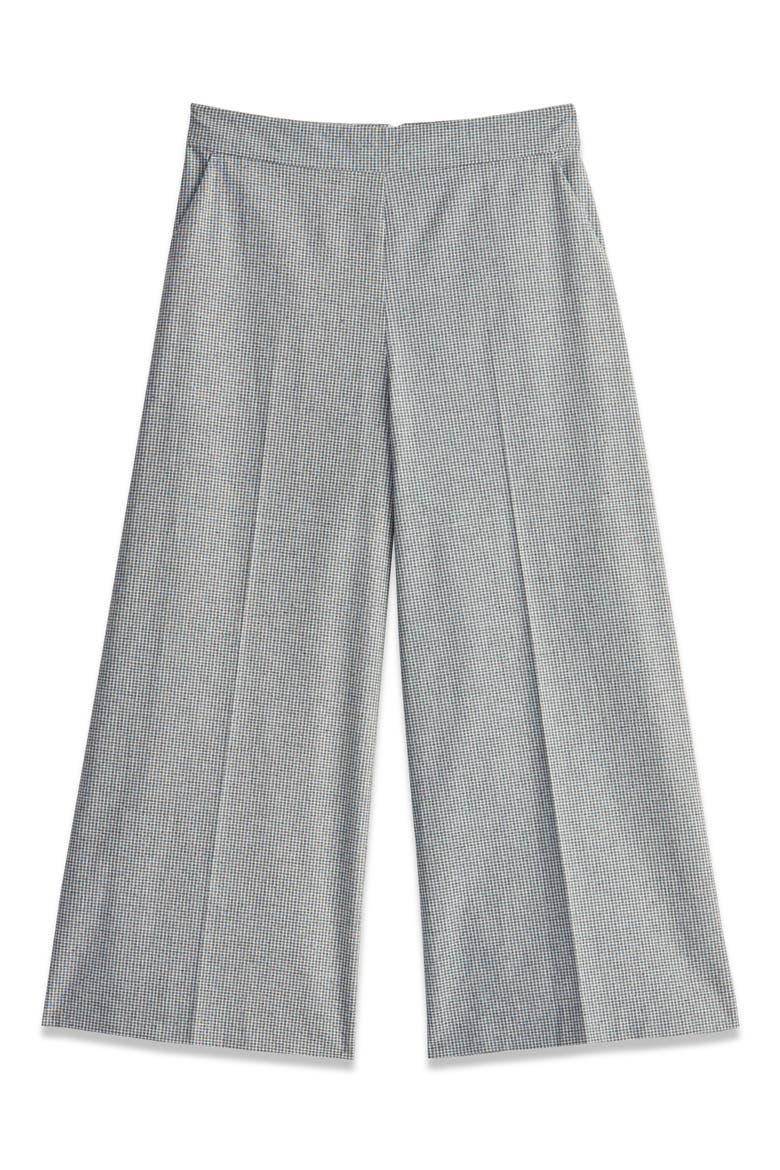 Check Crop Wide Leg Pants, Alternate, color, BLACK/ CREAM COMBO