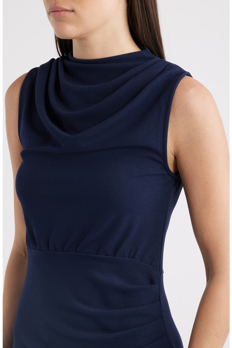 Kim Drape Sleeveless Dress, Alternate, color, NAVY