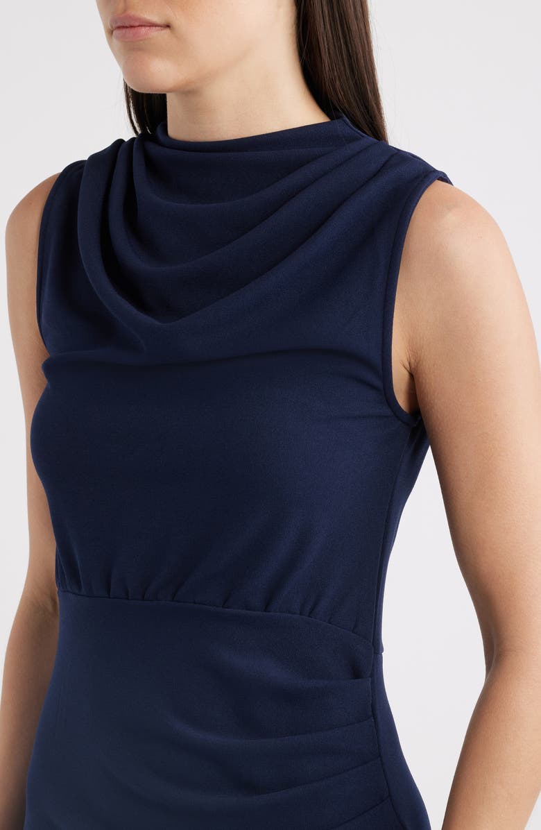 NIKKI LUND Kim Drape Sleeveless Dress, Alternate, color, Navy