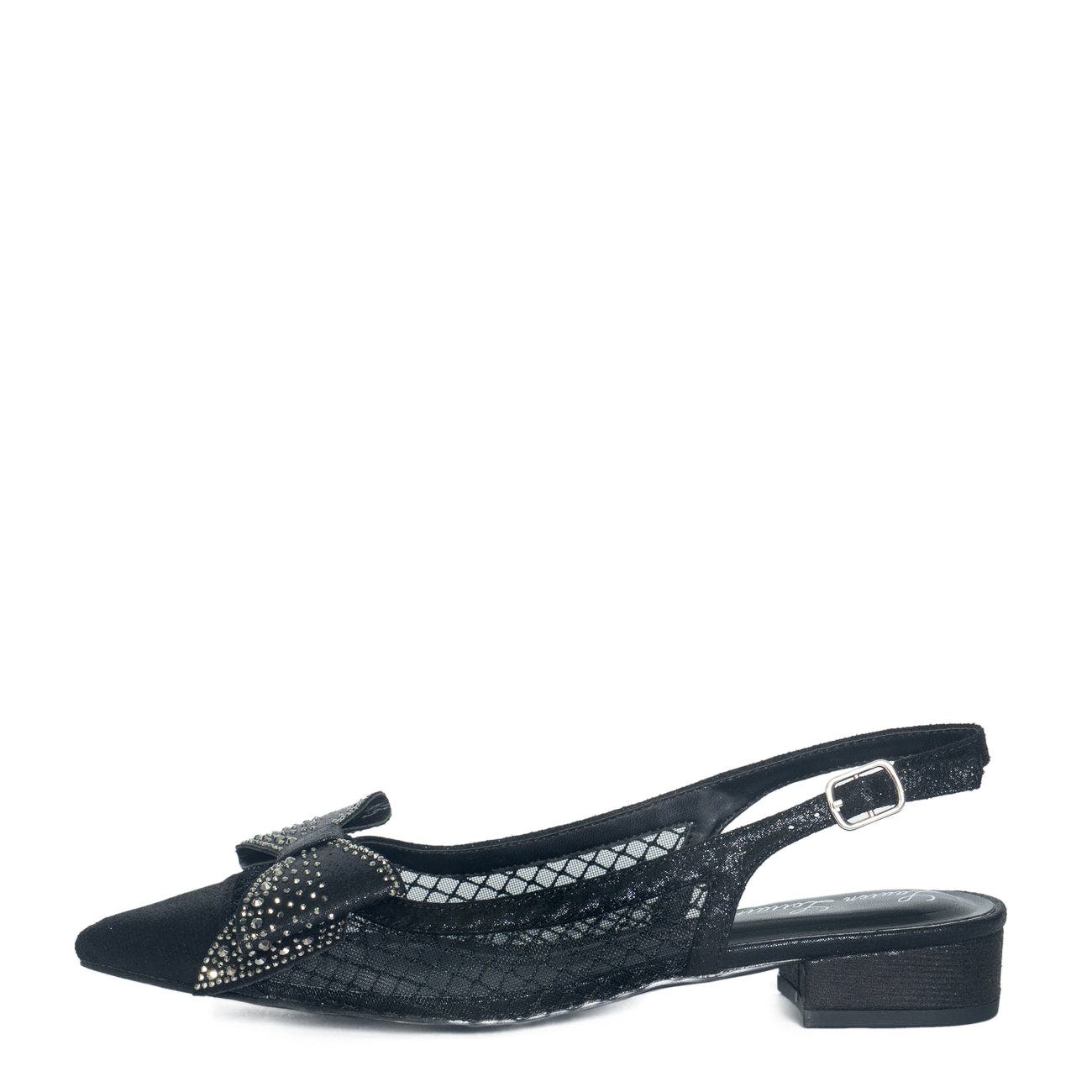 Lauren Lorraine Bow Slip-Ons, Alternate, color, Black