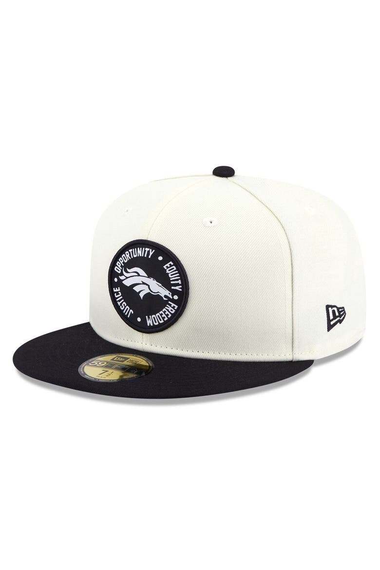 Men's New Era Cream/Black Denver Broncos 2022 Inspire Change  59FIFTY Fitted Hat, Alternate, color, Cream
