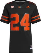 adidas Men's adidas #24 Black Miami Hurricanes Premier Strategy Jersey