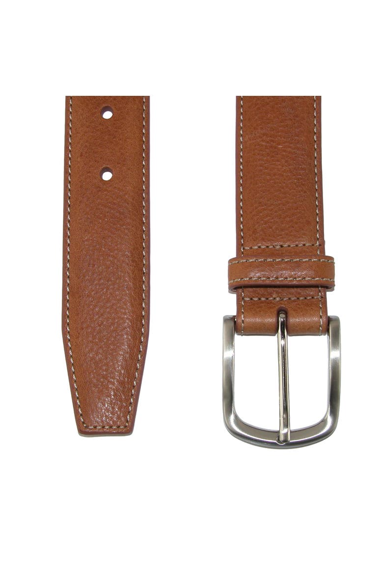 Men's Brescia Boxcalf Casual Belt with Contrast Stitch, Alternate, color, Tan