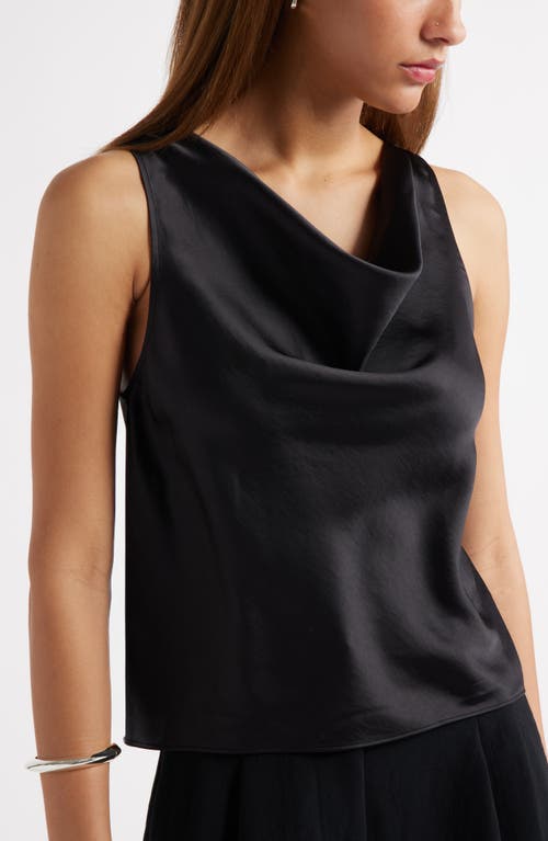 Open Edit Sleeveless Cowl Neck Satin Top