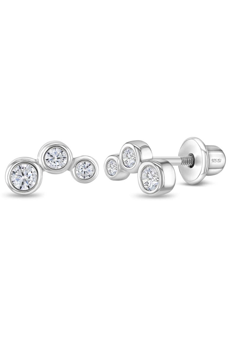 Bezel Climber Earrings, Main, color, Silver