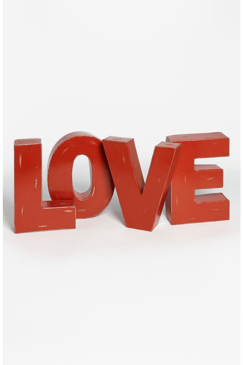 'Love' Decorative Metal Letters, Main, color, RED