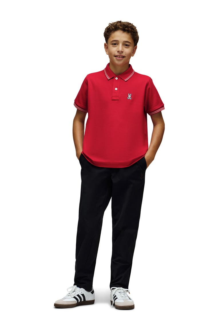 Kids' Logan Bunny Pima Cotton Piqué Polo, Alternate, color, TANGO RED