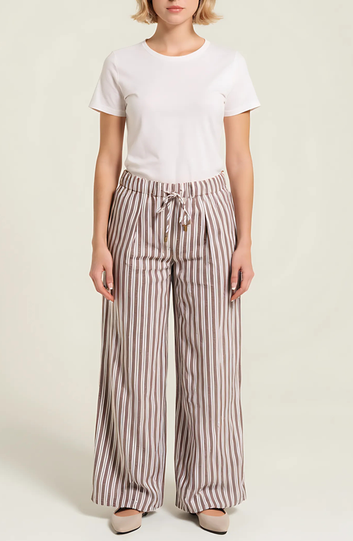 Nelle Atelier The Tommy Petite Linen Slit Pant In Metallic