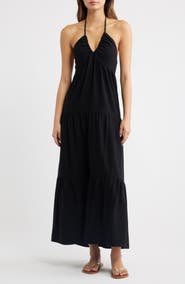 PacSun Kenna Tiered Halter Midi Dress