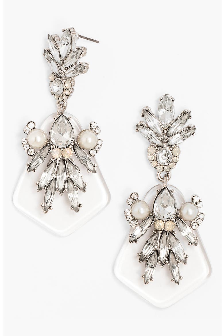 'Isabella' Drop Earrings, Main, color, CLEAR MULTI/ BLACK/ GOLD