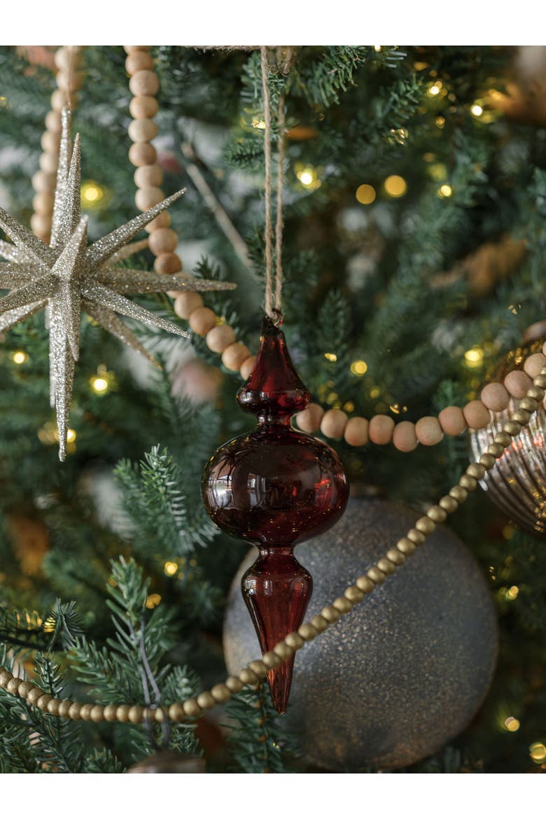 Assorted Vintage Rose & Bordeaux Glass Finial Ornament, Alternate, color, Vintage Rose & Bordeaux