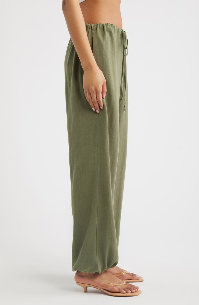 Bella Venice Bridget Woven Balloon Pants, Alternate, color, Army Green