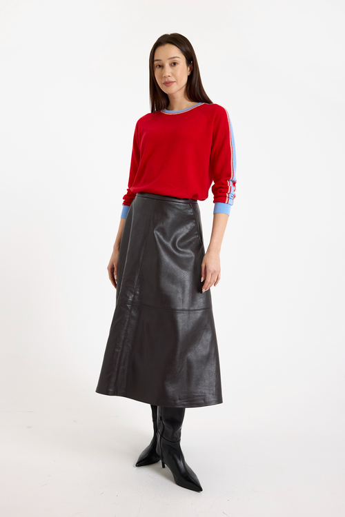 Brodie Pure Cashmere Long Sleeve 100% Cashmere Sweater In Red