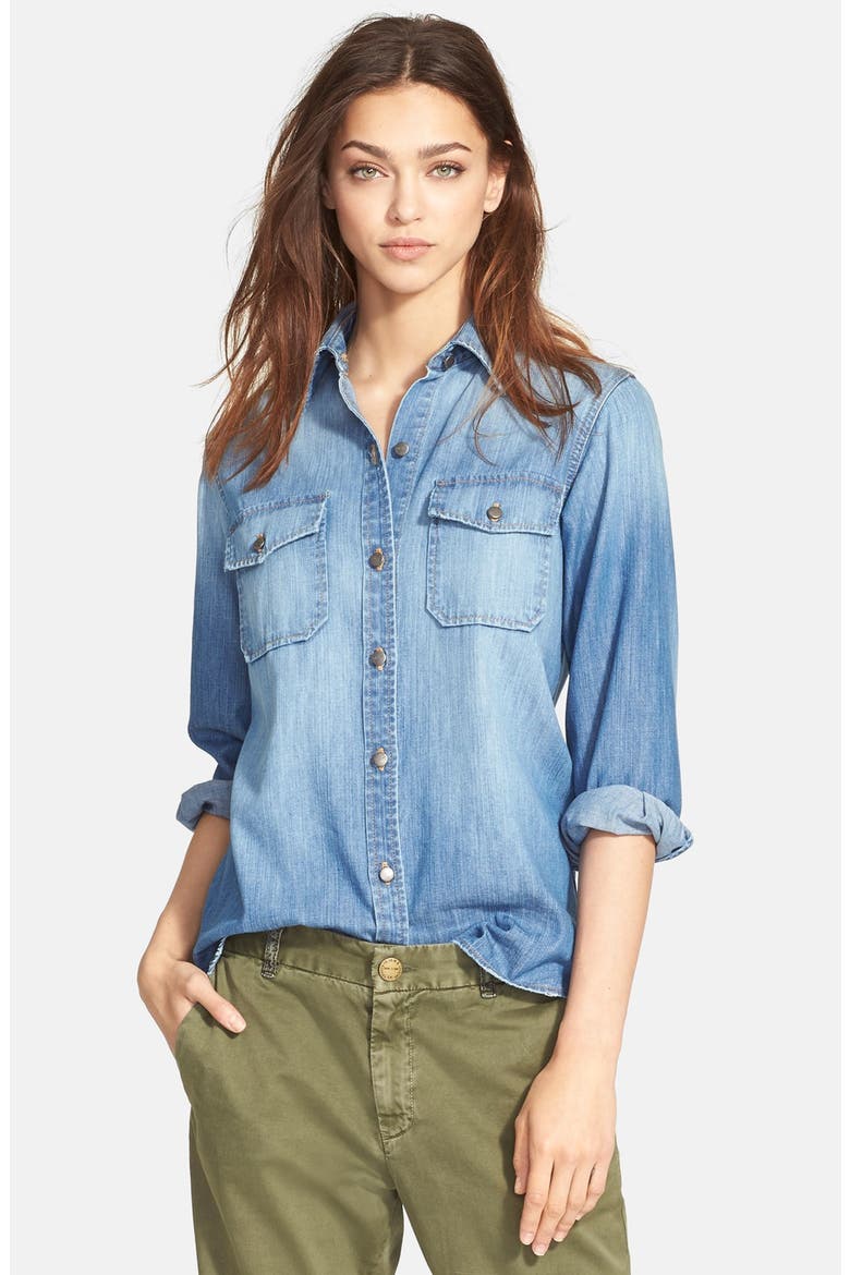 'The Perfect Shirt' Denim Shirt, Main, color, VINTAGE GUNPOWDER
