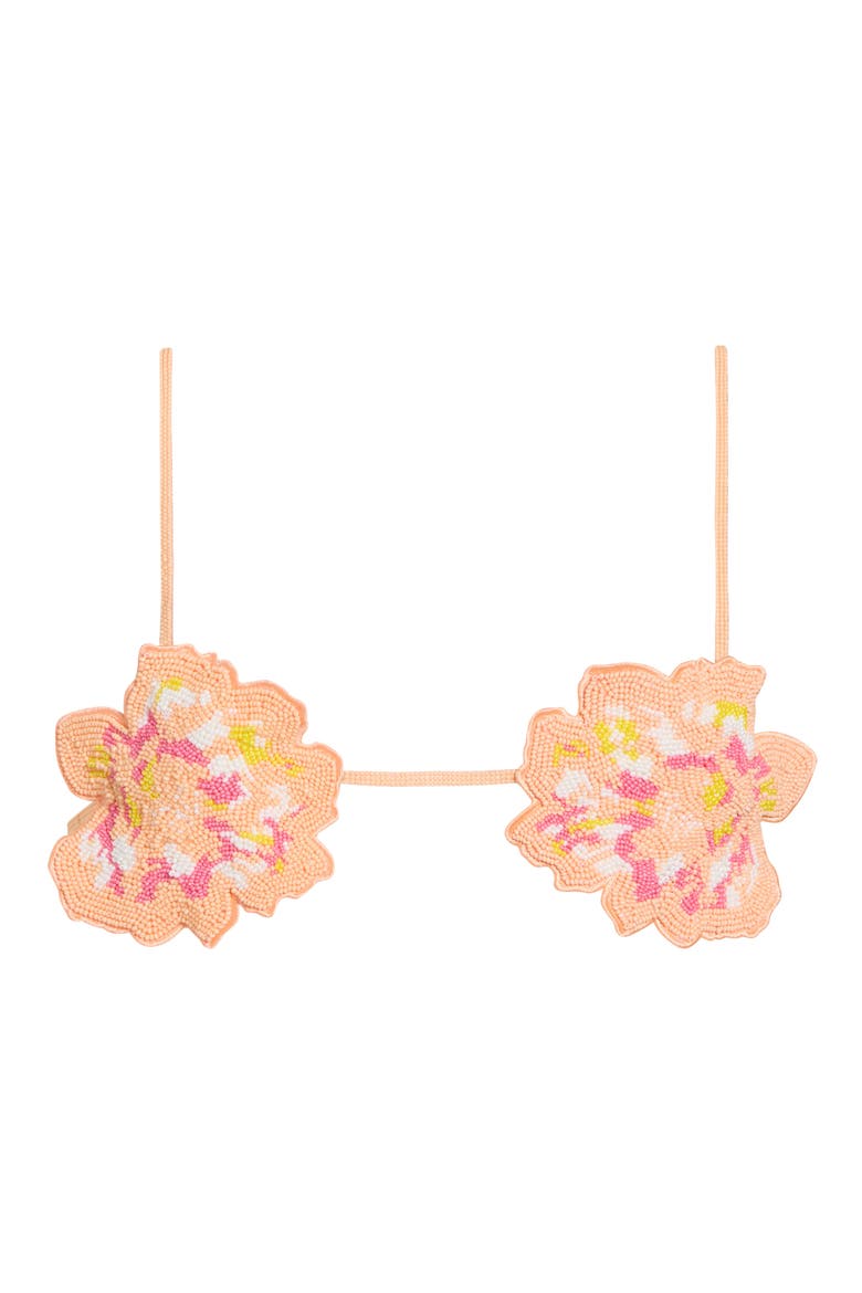 Florence Beaded Flower Bikini Top, Alternate, color, PINK