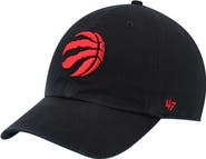 '47 Men's '47 Black Toronto Raptors Alternate Logo Team Clean Up Adjustable Hat